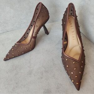 Gianni Bini DarcieeTwo Mesh Rhinestone Pointed Toe Curved Heel Pumps
